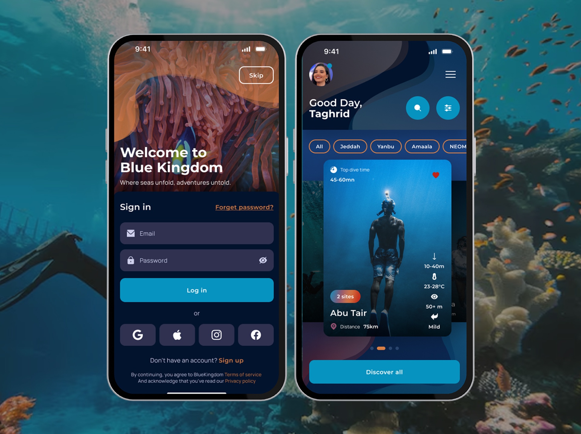 blue kingdom — Dive tourism app